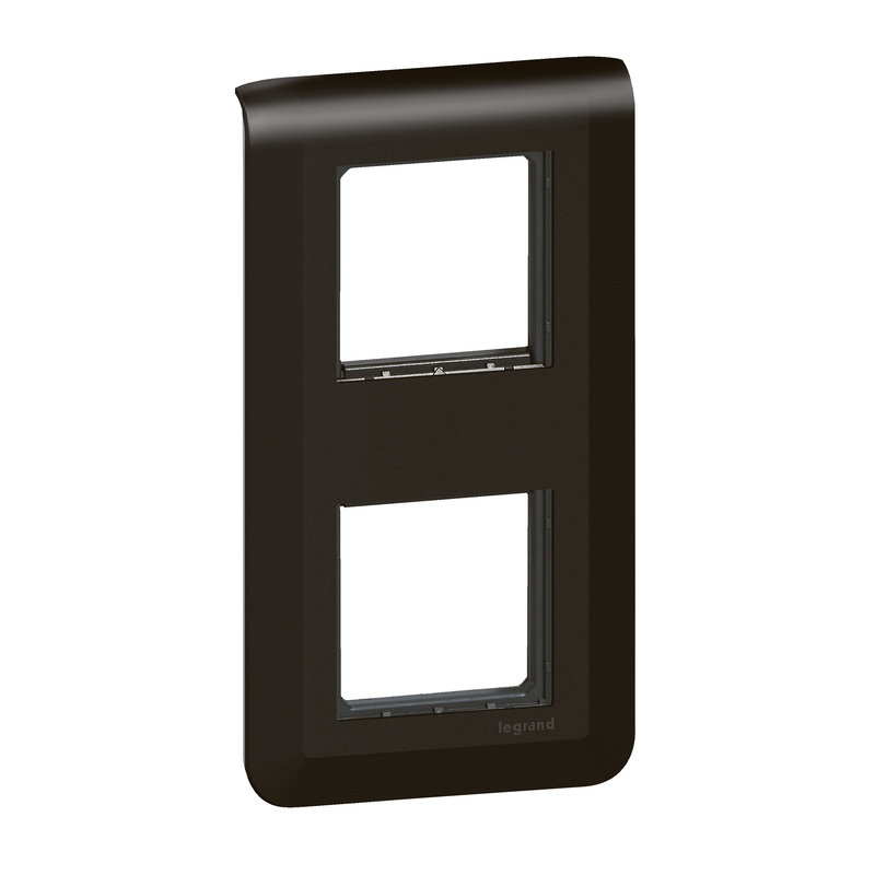 Legrand 099481 - Plaque Mosaic avec support pour 2 x 2 modules montage vertical - noir mat