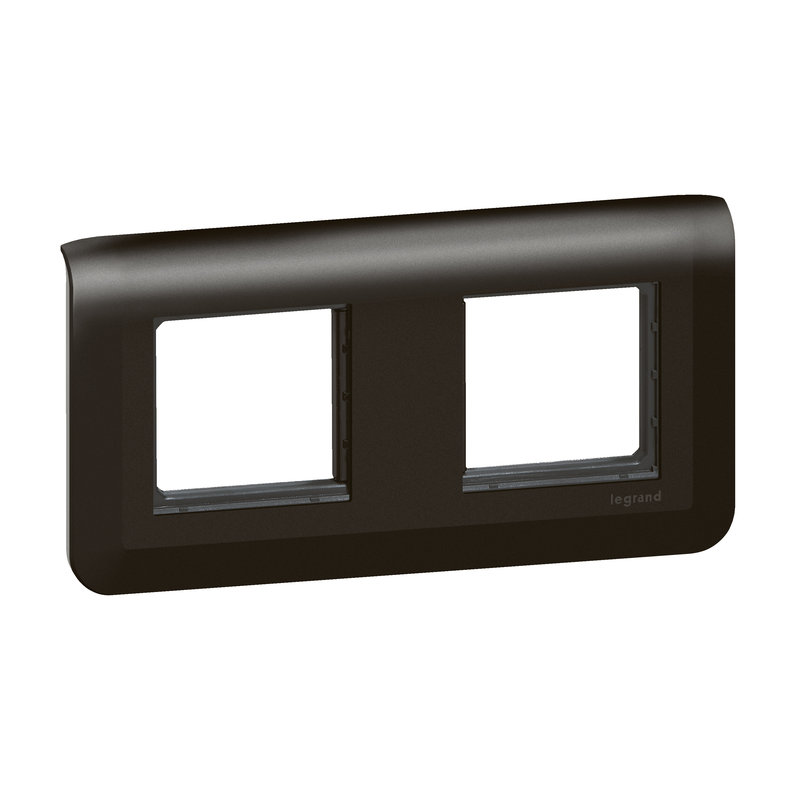 Legrand 099482 - Plaque Mosaic avec support pour 2 x 2 modules montage horizontal - noir mat