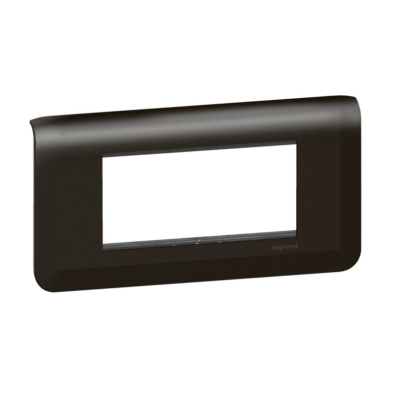 Legrand 099484 - Plaque Mosaic avec support pour 4 modules montage horizontal - noir mat