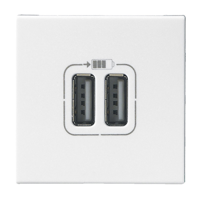 Legrand 099604 - Prise double USB Type-A Mosaic 3A 2 modules - blanc