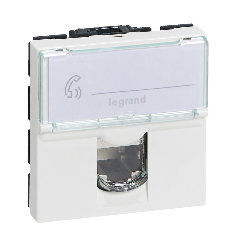 Legrand 099627 - Prise RJ45 multimédia Mosaic catégorie6 STP 2 modules - blanc