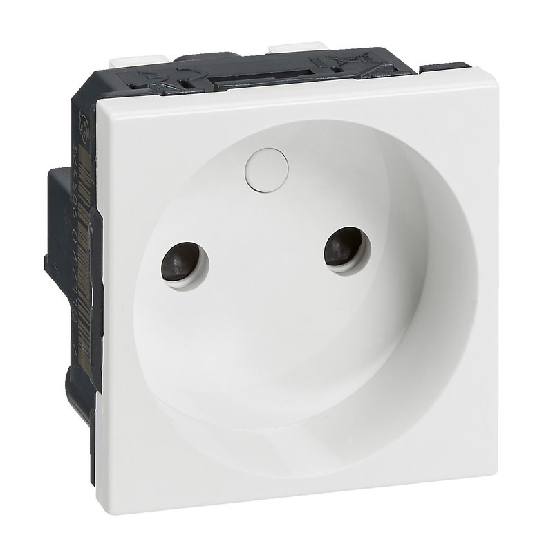 Legrand 099641 - Prise de courant sans terre Mosaic blanc - 2 modules