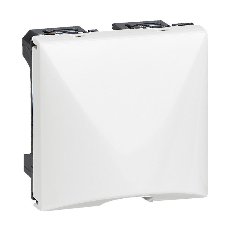 Legrand 099644 - Sortie de câble Mosaic avec serre-câble 2 modules - blanc