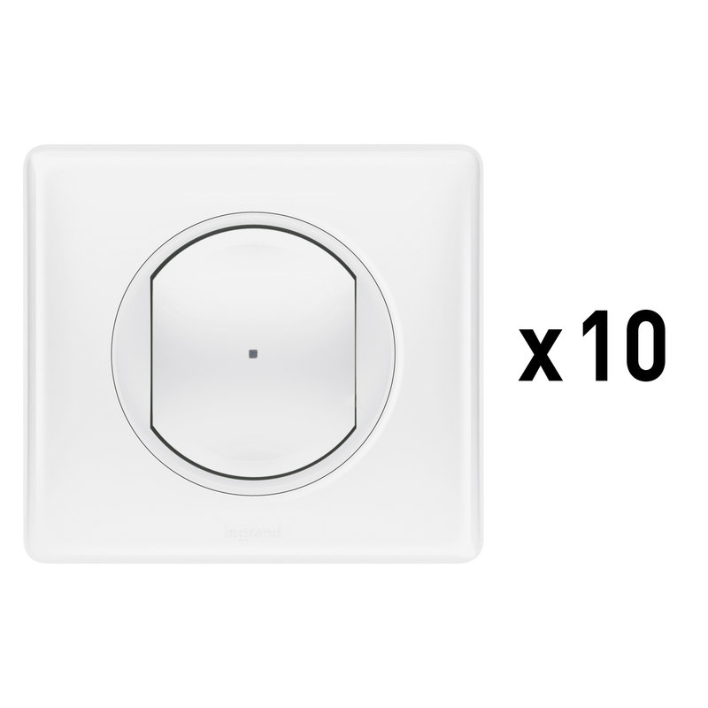 Legrand 100066 - Lot de 10 interrupteurs (option variateur) connectés Céliane with Netatmo -blanc