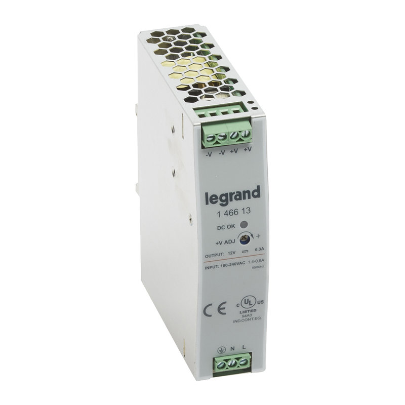 Legrand 146613 - Alimentation stabilisée à découpage monophasée entrée 100-240V~/sortie 12V= 75W
