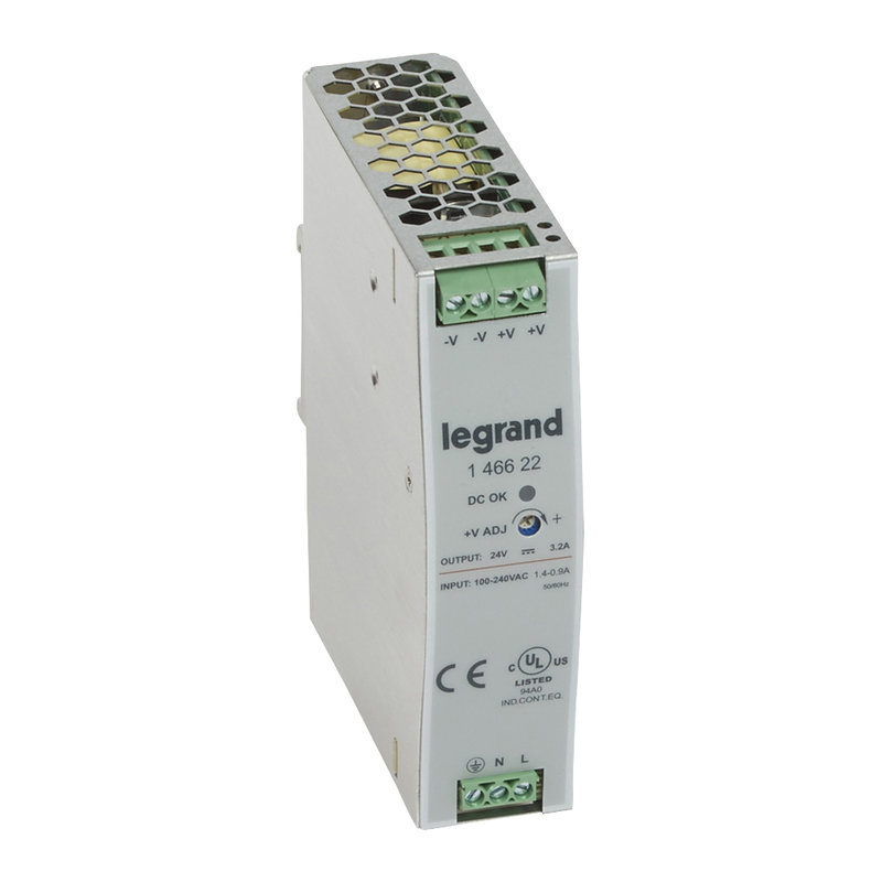 Legrand 146622 - Alimentation stabilisée découpage mono entrée 100V~ à 240V~ et sortie 24V= - 75W
