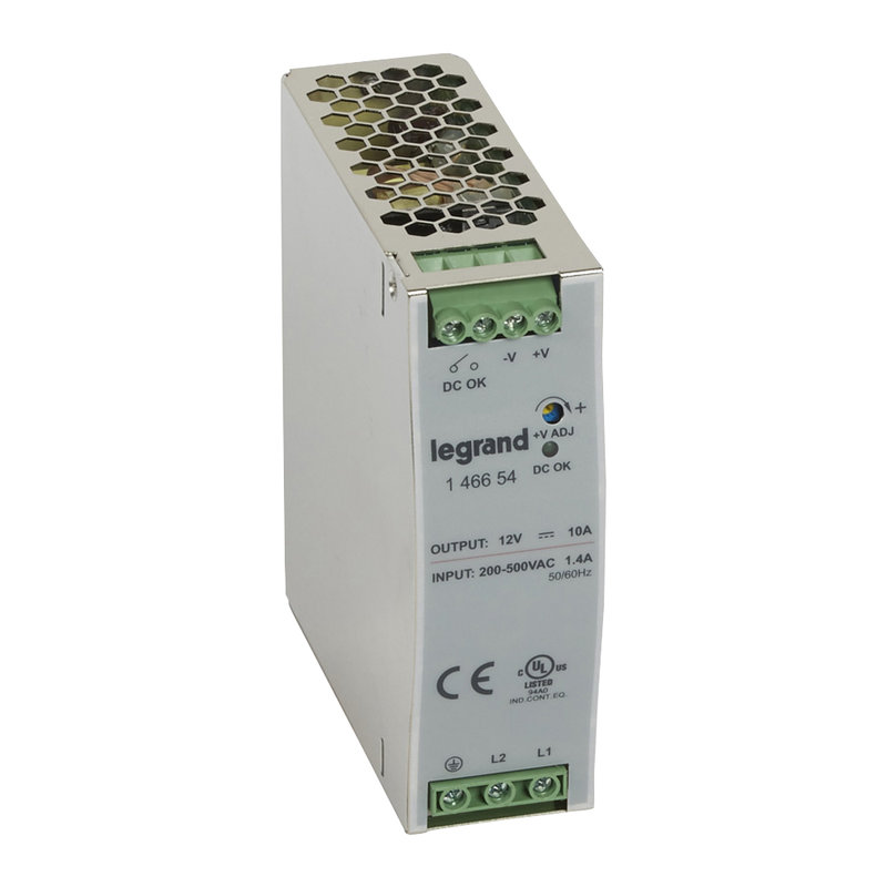 Legrand 146654 - Alimentation stabilisée à découpage mono/bi - 120-480 W - sortie 12 V= - 120 W