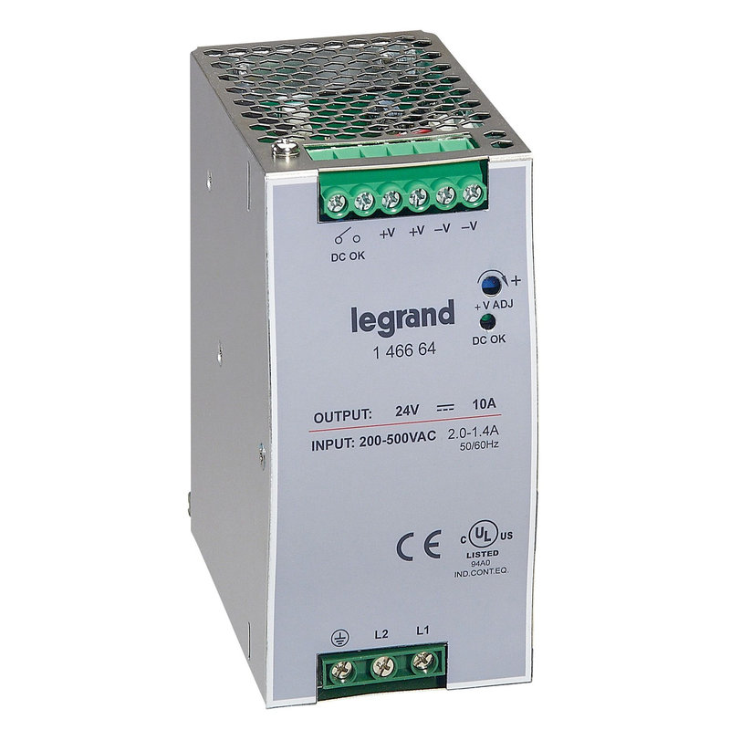Legrand 146664 - Alimentation stabilisée à découpage mono/bi - 120-480 W - sortie 24 V= - 240 W