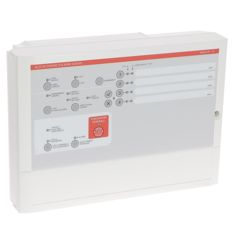 Legrand 140504 - Bloc autonome d'alarme sonore principal tableau d'alarme 4 boucles IP30 IK07