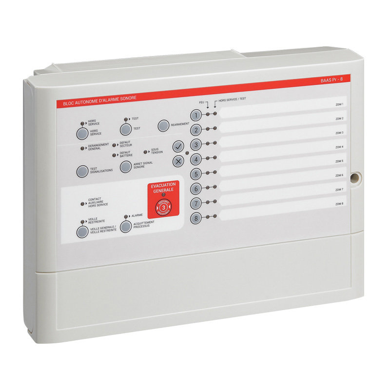 Legrand 140508 - Bloc autonome d'alarme sonore principal tableau d'alarme 8 boucles IP30 IK07