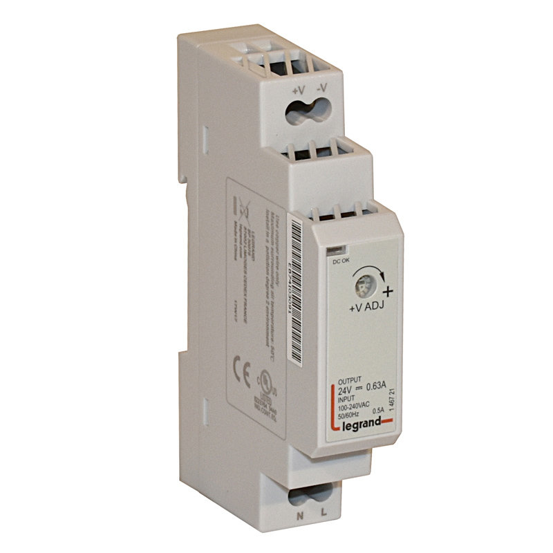 Legrand 146721 - Alimentation à découpage mono - alim 100-240 V~ - 24 V= / 15 W / 0,63A