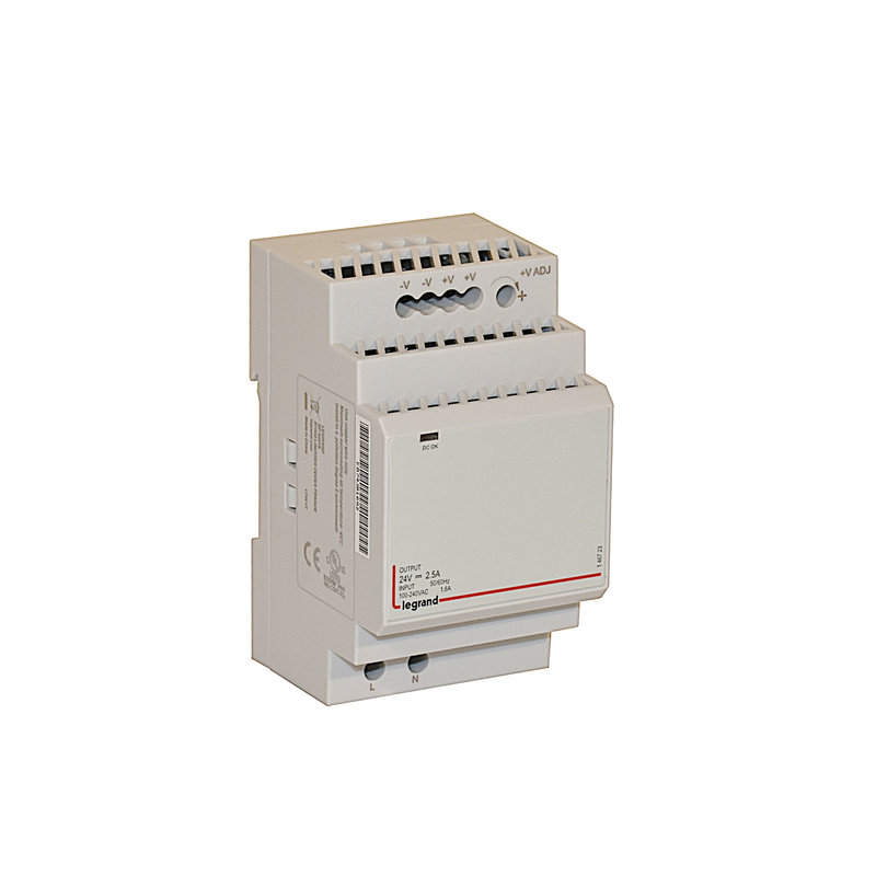 Legrand 146723 - Alimentation à découpage mono - alim 100-240 V~ - 24 V= / 60 W / 2,5 A