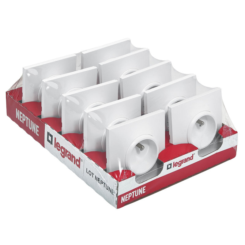Legrand 200252 - Lot de 10 prises de courant Neptune - blanc
