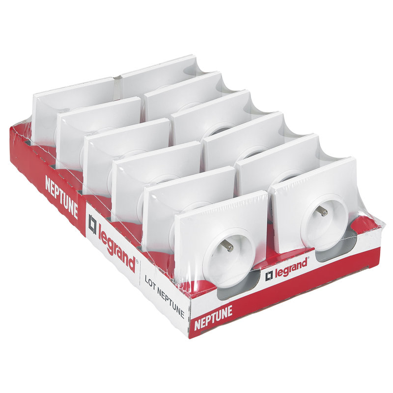 Legrand 200254 - Lot de 12 prises de courant Neptune - blanc