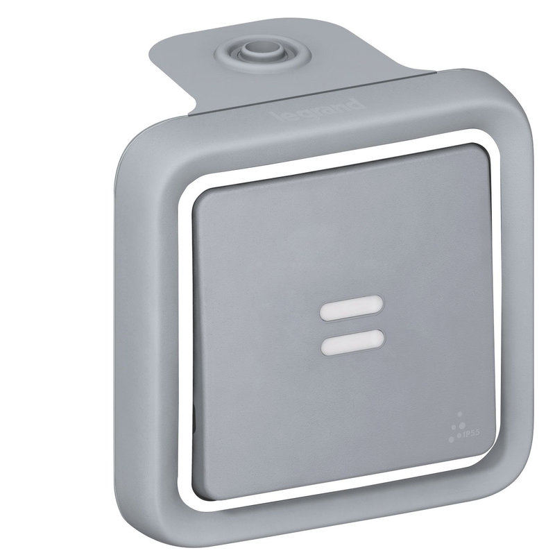 Legrand 069907 - Poussoir lumineux (voyant fourni) Plexo complet saillie - gris