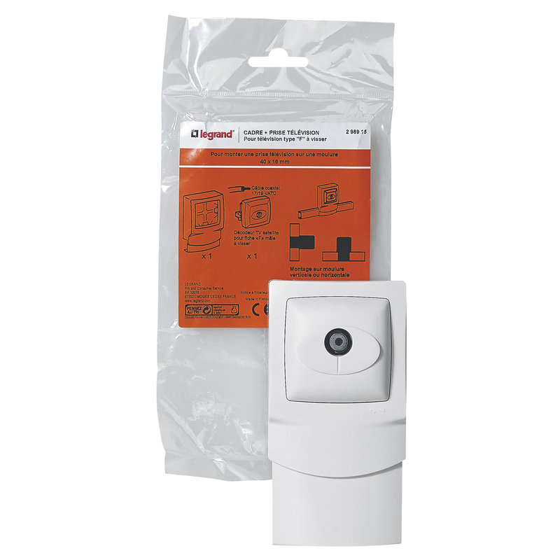 Legrand 298915 - Cadre saillie 1 poste avec prise SAT pour moulure 16mm