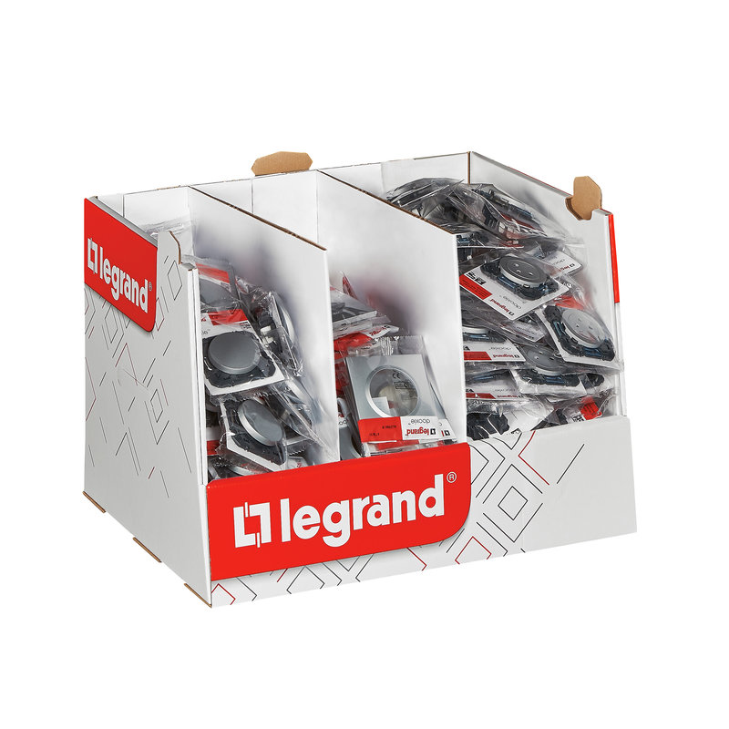 Legrand 300055 - Mini box dooxie 30 interrupteurs et 60 prises 2P+T avec plaque - alu