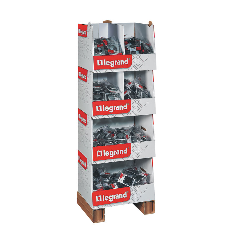 Legrand 300057 - Box standard Céliane 60 interrupteurs et 120 prises et plaques - alu et noir