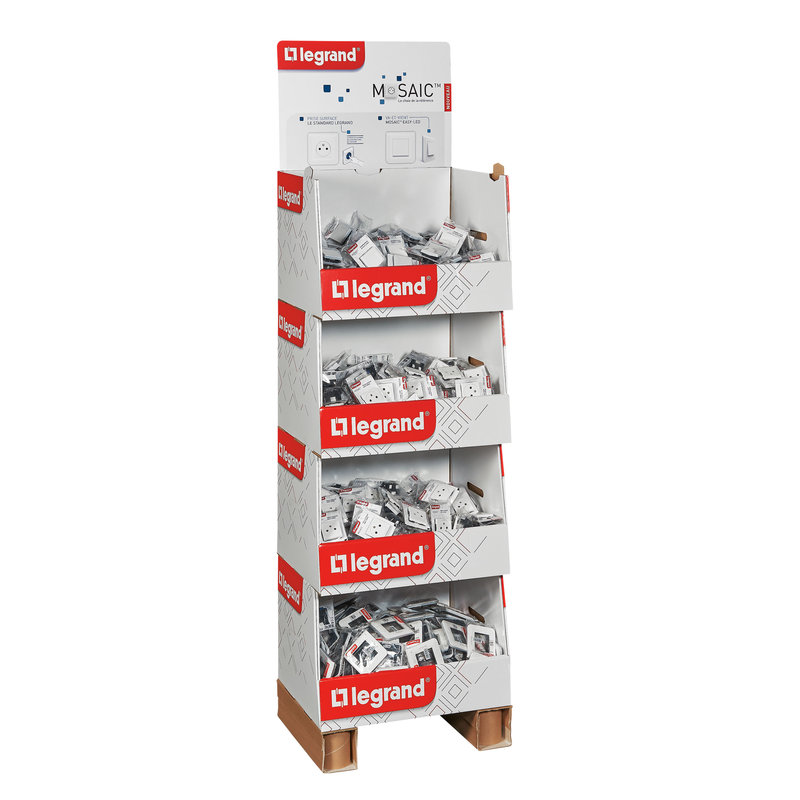 Legrand 300066 - Box standard Mosaic 120 prises et 60 va-et-vient - blanc