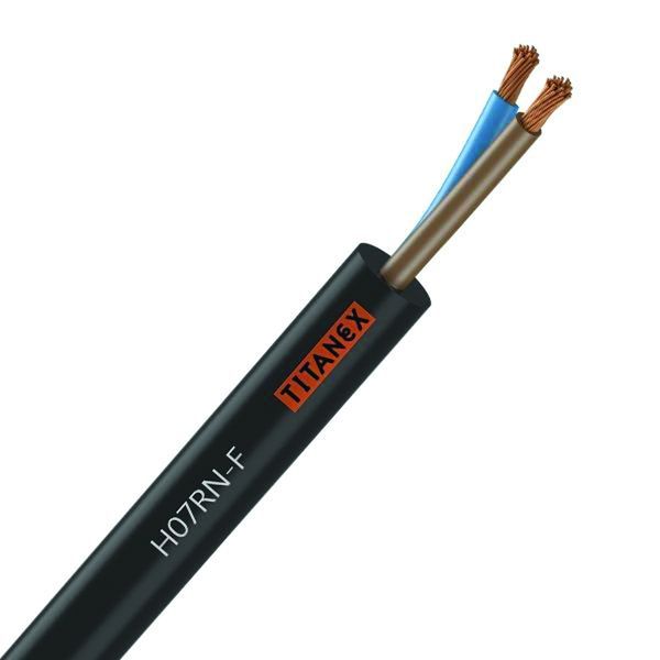 [CAB-2017] Câble Électrique H07Rn-F 2X4 mm² Souple Noir Cuivre - Couronne De 50M
