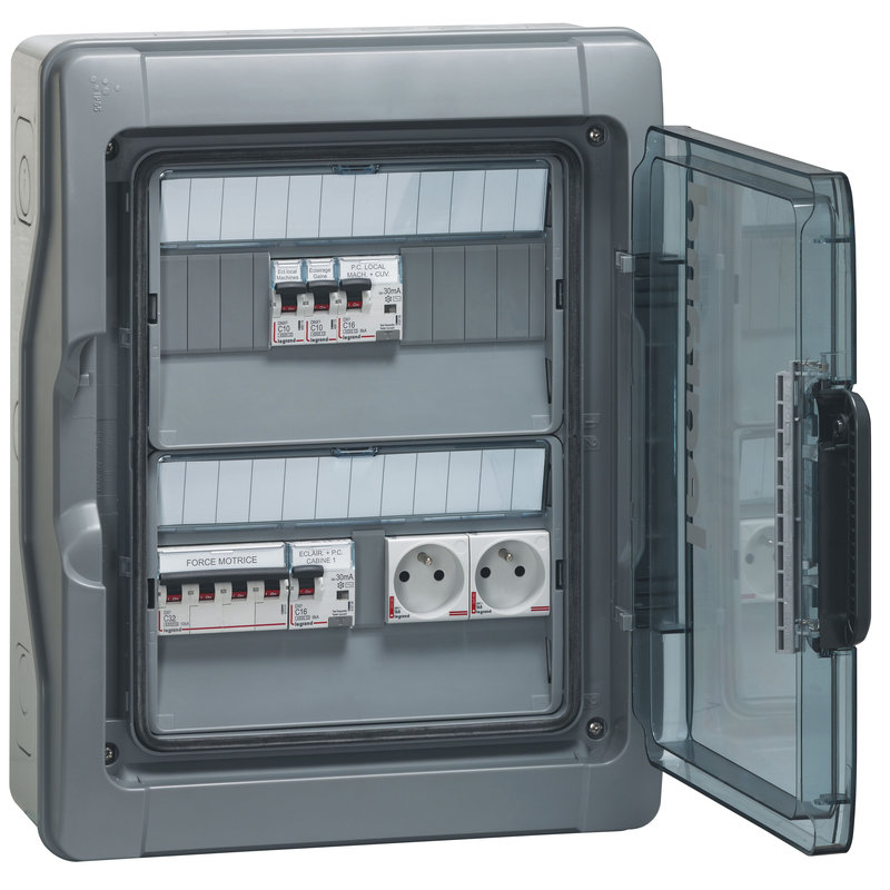 Legrand 401995 - Coffret DTU IP65 IK09 1 départ 32A - arrivée sur bornier