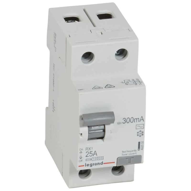 Legrand 402032 - Interrupteur différentiel RX 2P 230V~ 25A typeAC 300mA - 2 modules