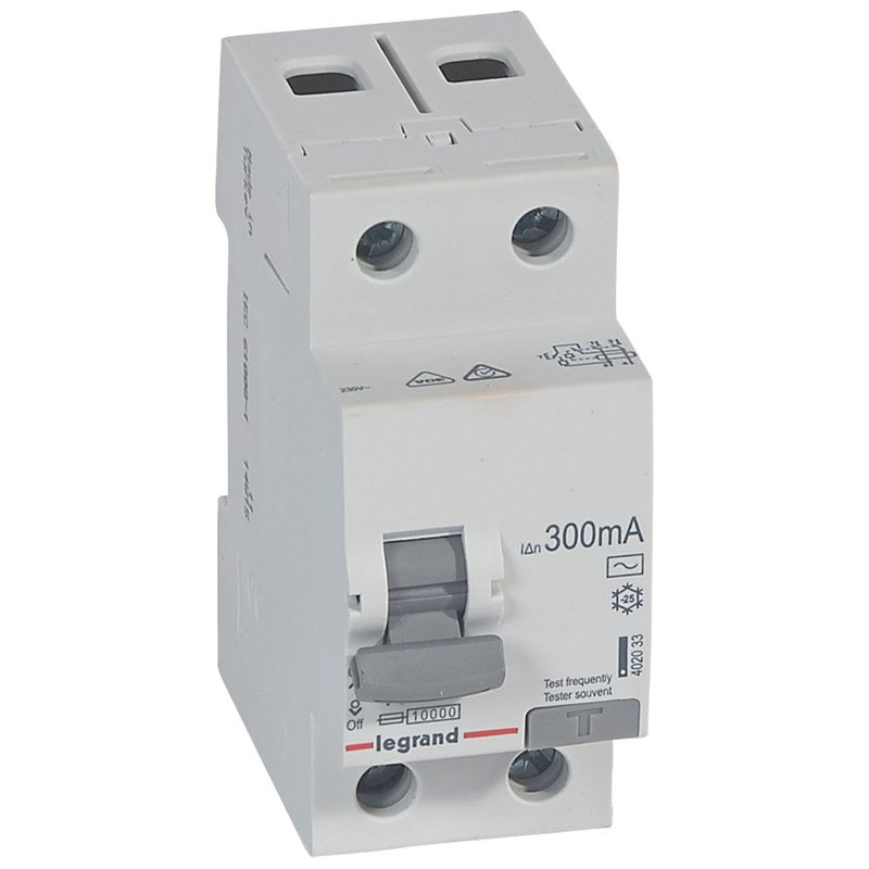 Legrand 402033 - Interrupteur différentiel RX 2P 230V~ 40A typeAC 300mA - 2 modules