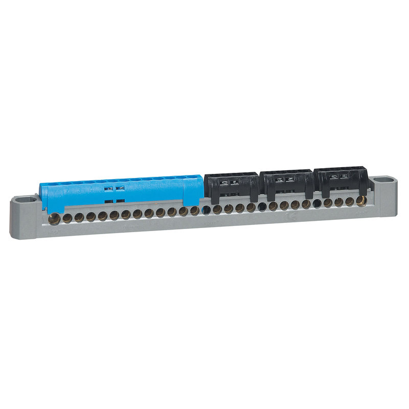 Legrand 404814 - Bornier de répartition IP2X terre - 3P+N - 1 connexion 4-25mm² -vert-long.227mm