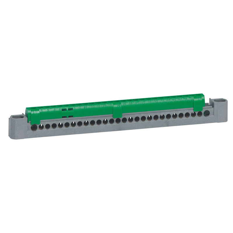Legrand 404839 - Bornier de répartition isolé IP2X terre - 1 connexion 6 à 25mm² - longueur 227mm