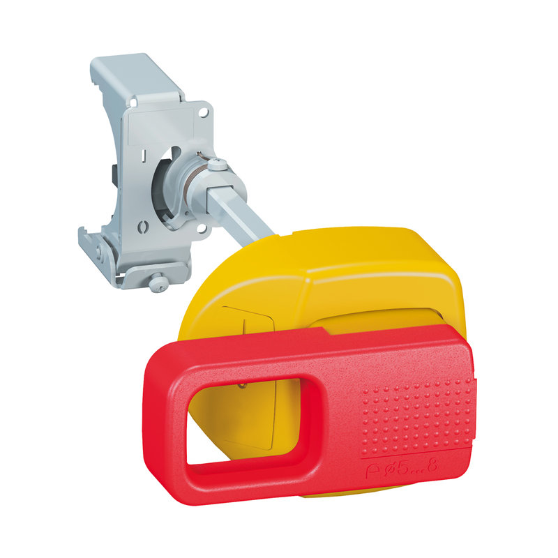 Legrand 406320 - Commande rotative déportée DX³ avec poignée jaune et rouge