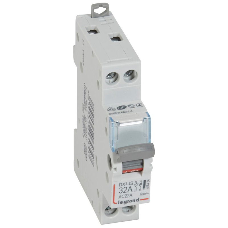 Legrand 406434 - Interrupteur-sectionneur DX³-IS 2P 400V~ - 32A - 1 module
