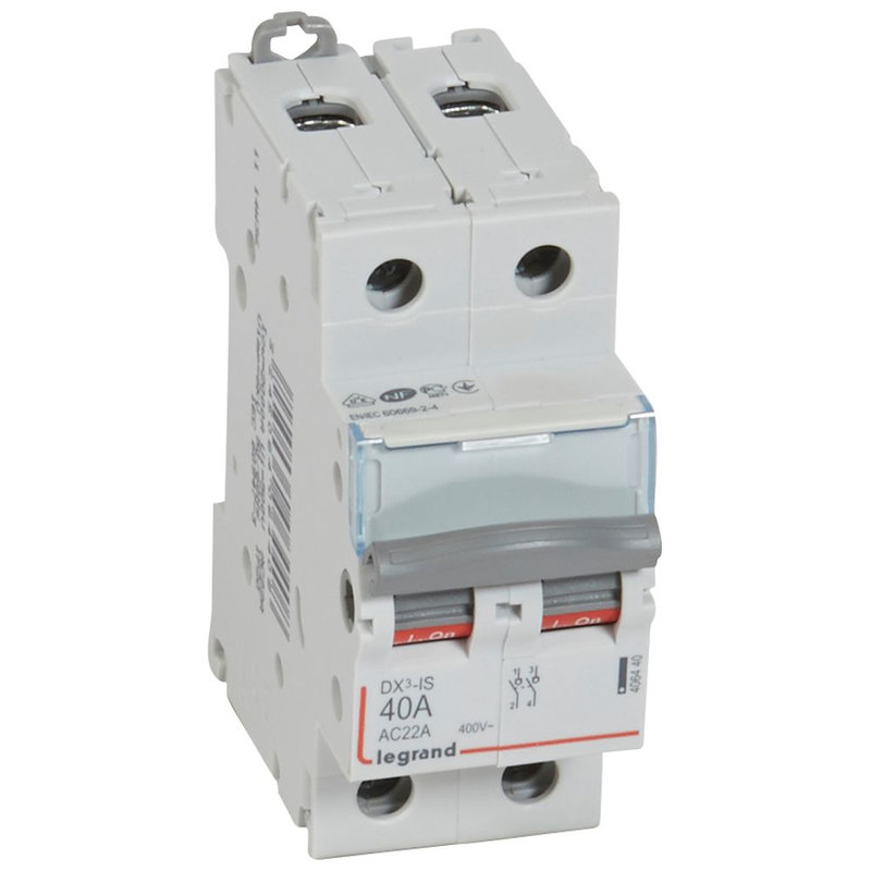 Legrand 406440 - Interrupteur-sectionneur DX³-IS 2P 400V~ - 40A - 2 modules