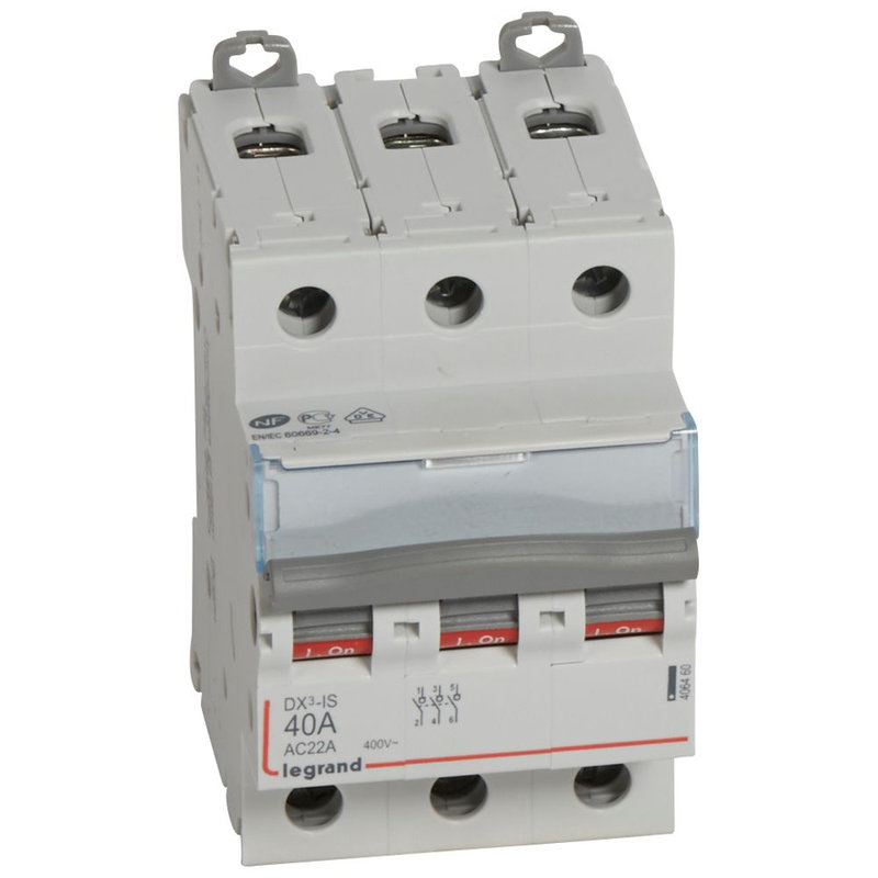 Legrand 406460 - Interrupteur-sectionneur DX³-IS 3P 400V~ - 40A - 3 modules
