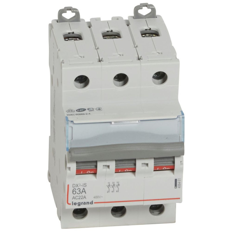Legrand 406461 - Interrupteur-sectionneur DX³-IS 3P 400V~ - 63A - 3 modules
