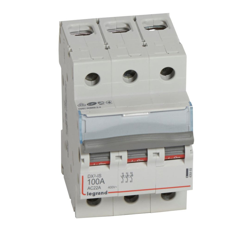 Legrand 406469 - Interrupteur-sectionneur DX³-IS 3P 400V~ - 100A - 3 modules