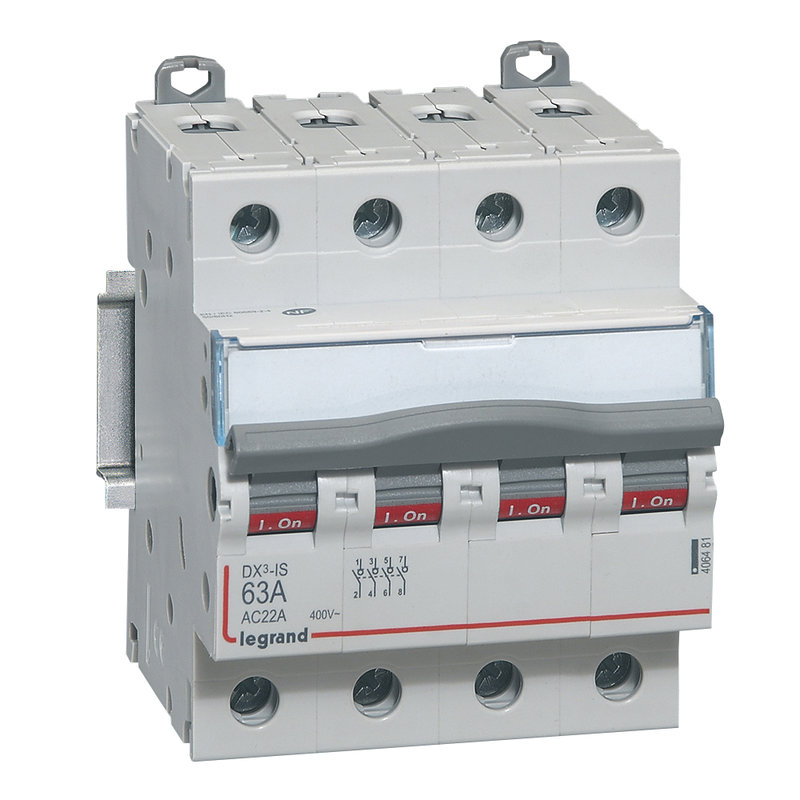 Legrand 406481 - Interrupteur-sectionneur DX³-IS 4P 400V~ - 63A - 4 modules
