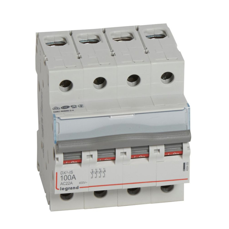 Legrand 406489 - Interrupteur-sectionneur DX³-IS 4P 400V~ - 100A - 4 modules