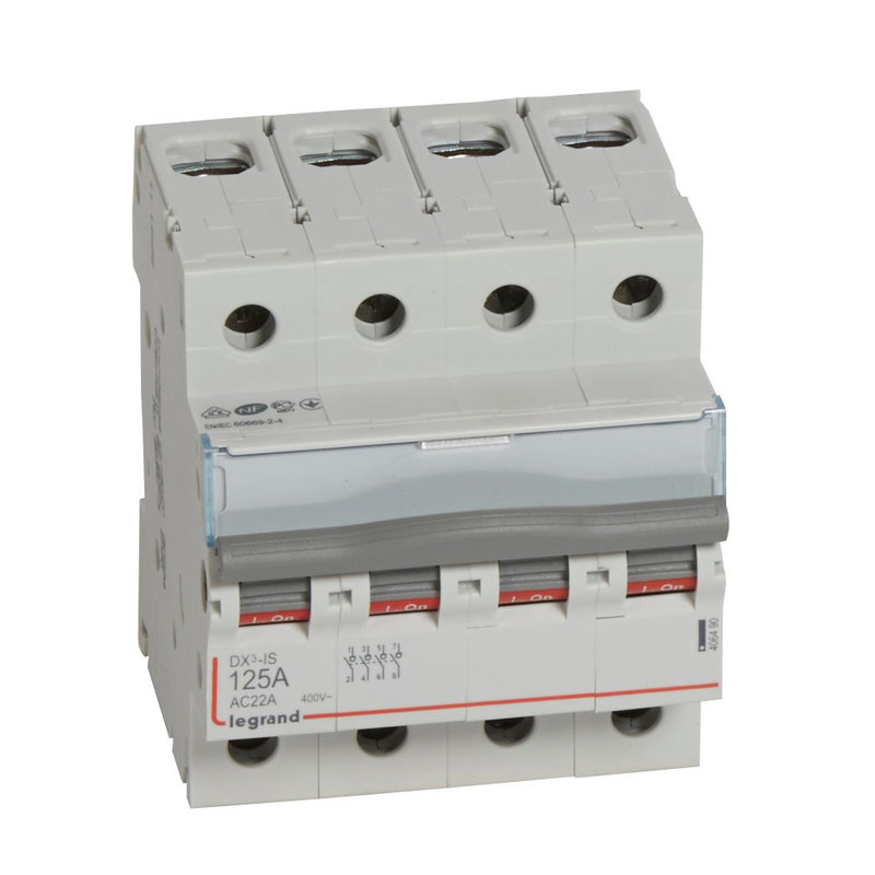 Legrand 406490 - Interrupteur-sectionneur DX³-IS 4P 400V~ - 125A - 4 modules