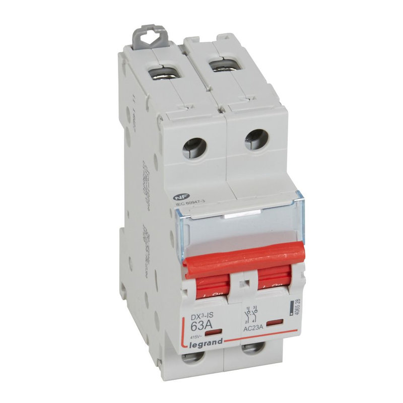 Legrand 406528 - Interrupteur-sectionneur DX³-IS à déclenchement 2P 400V~ - 63A - 2 modules
