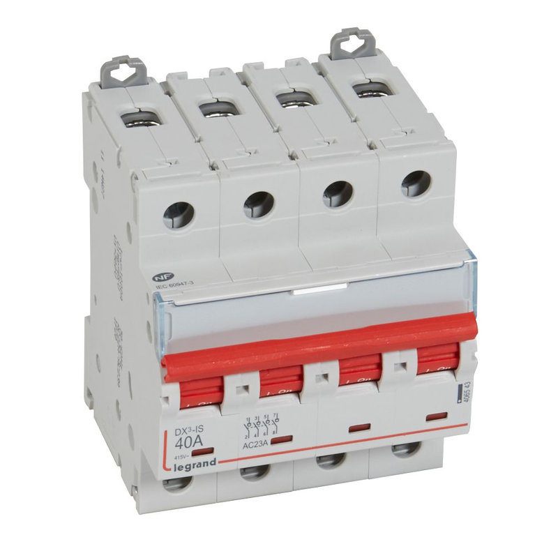 Legrand 406543 - Interrupteur-sectionneur DX³-IS à déclenchement 4P 400V~ - 40A - 4 modules