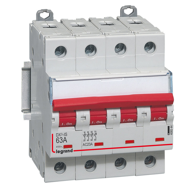 Legrand 406544 - Interrupteur-sectionneur DX³-IS à déclenchement 4P 400V~ - 63A - 4 modules