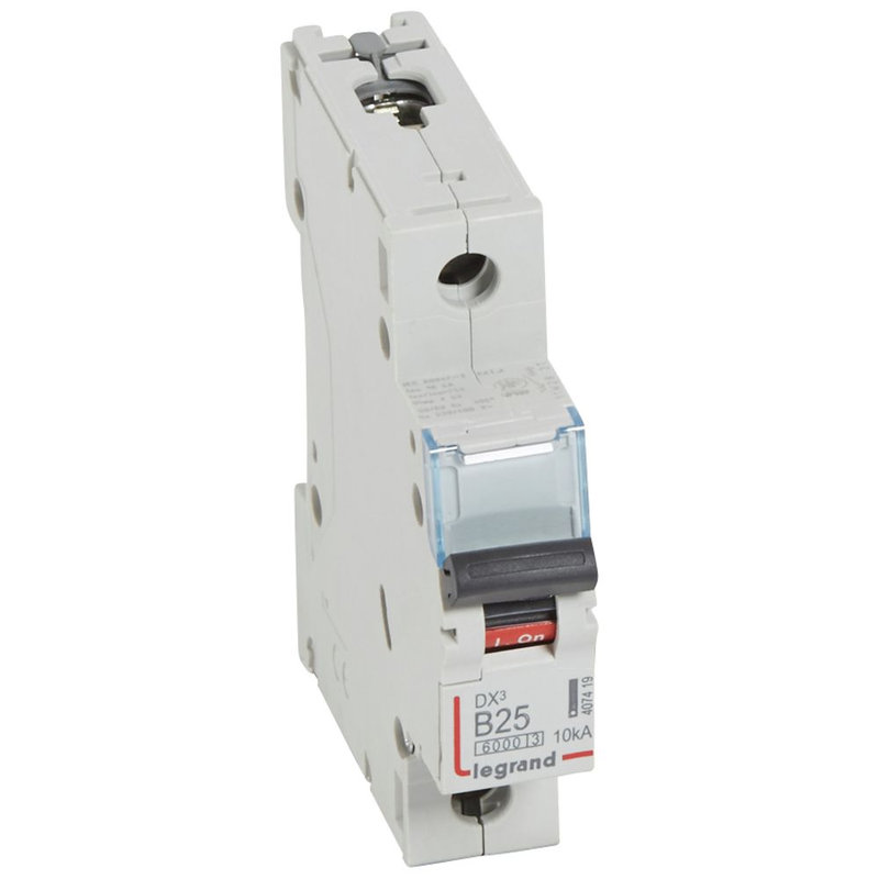 Legrand 407419 - Disj. DX³6000 10kA arrivée haute/départ bas à vis 25A -courbe B -1 module