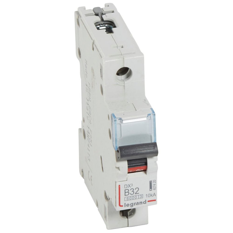 Legrand 407420 - Disj. DX³6000 10kA arrivée haute/départ bas à vis 32A -courbe B -1 module