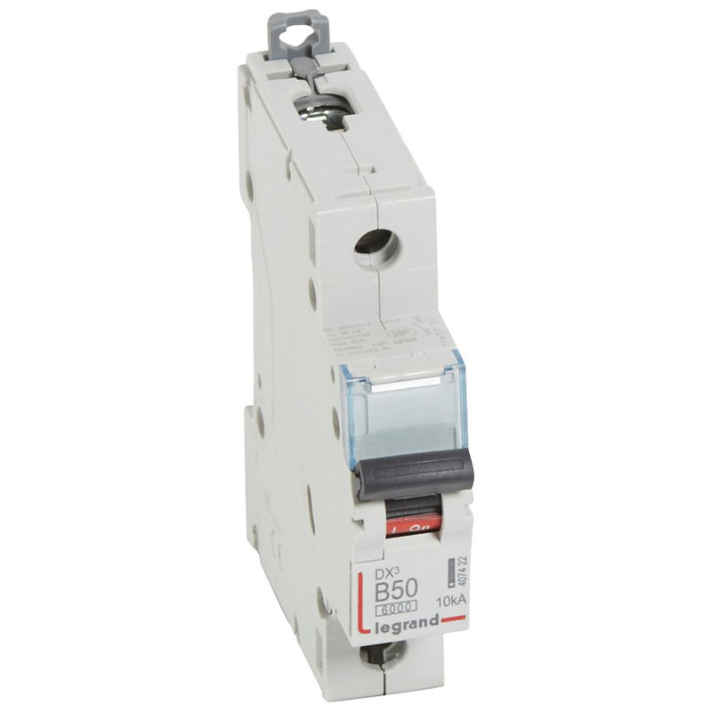 Legrand 407422 - Disj. DX³6000 10kA arrivée haute/départ bas à vis 50A -courbe B -1 module