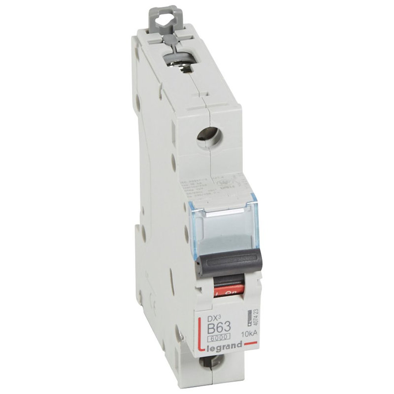 Legrand 407423 - Disj. DX³6000 10kA arrivée haute/départ bas à vis 63A -courbe B -1 module