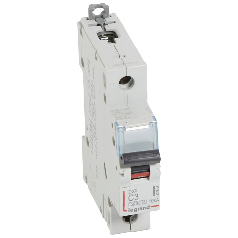 Legrand 407648 - Disjoncteur DX³6000 10kA arrivée haute/départ bas vis 1P 3A courbe C - 1 mod