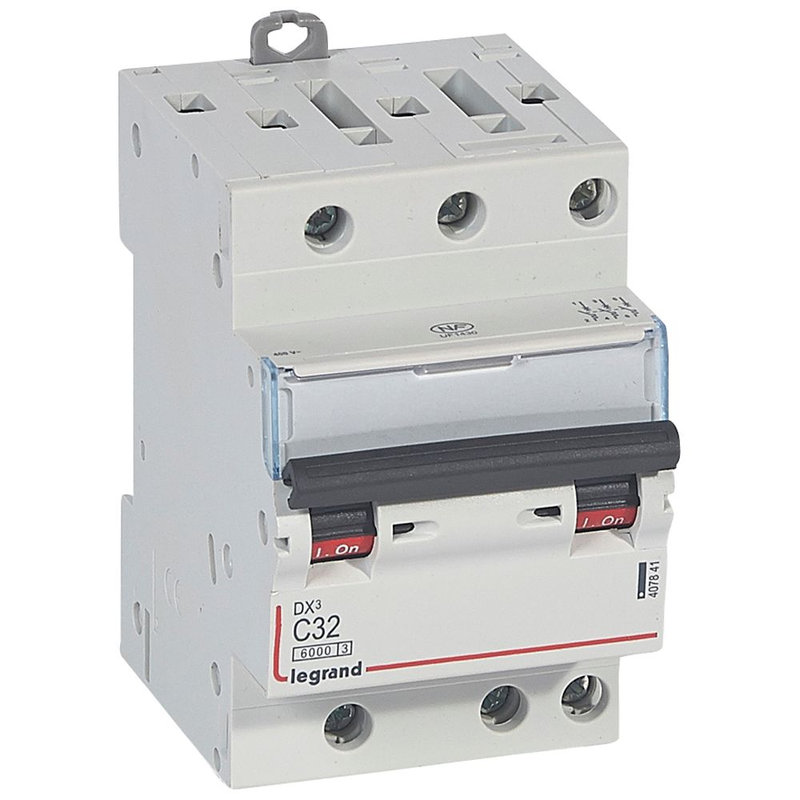 Legrand 407841 - Disjoncteur DX³ 6000 -vis/vis-3P- 400V~-32A-10kA-courbeC-peigne HX³ opti 4P -3M
