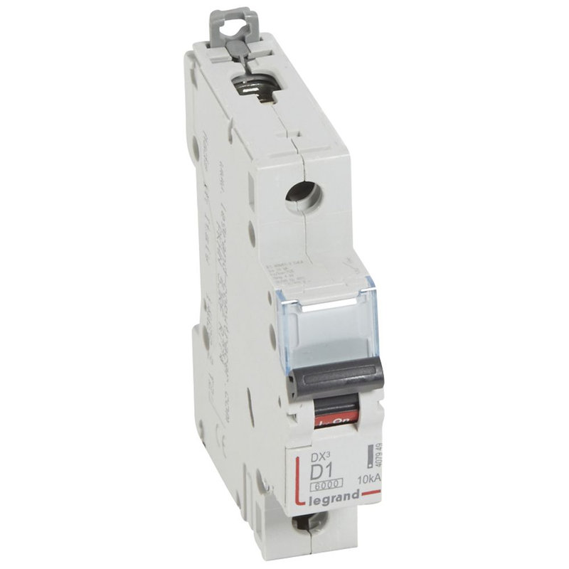 Legrand 407949 - Disjoncteur DX³6000 10kA arrivée haute/départ bas vis 1P 1A courbe D - 1 mod