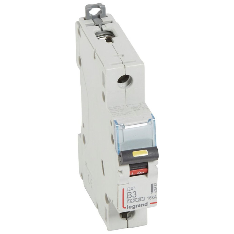 Legrand 408882 - Disjoncteur DX³10000 16kA arrivée haute/départ bas vis 1P 3A courbe B - 1 mod
