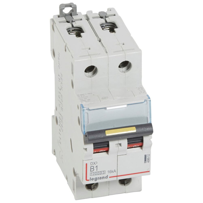 Legrand 408952 - Disj. DX³ 1000kA 16kA arrivée haute/départ bas à vis 1A -courbe B -2 modules
